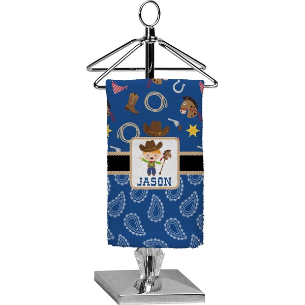 Custom Blue Western Finger Tip Towel - Full Print (Personalized)
