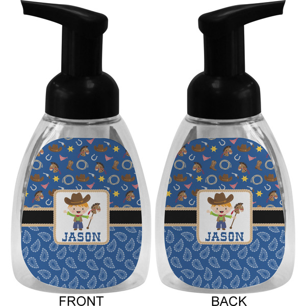 Blue Western Foam Soap Bottle (Front & Back)