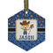 Blue Western Flat Glass Ornament - Hexagon w/ Name or Text