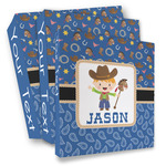 Blue Western 3 Ring Binder - Full Wrap (Personalized)