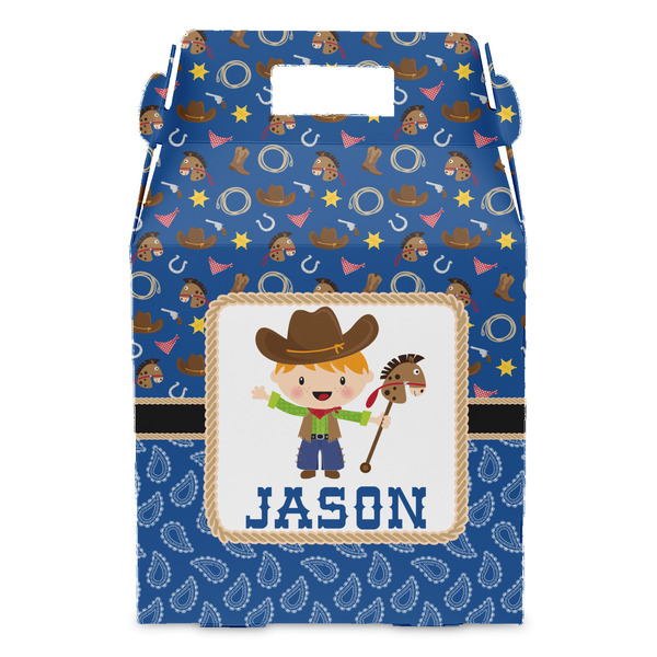 Blue Western Gable Favor Box - Front