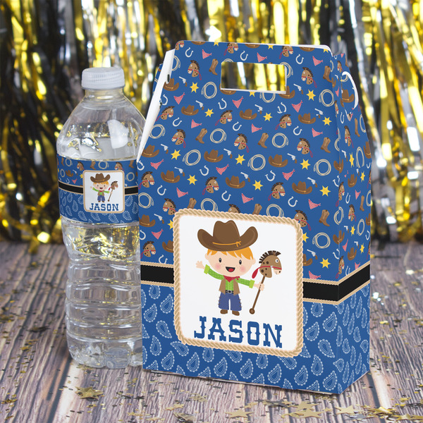 Blue Western Gable Favor Box - In Context