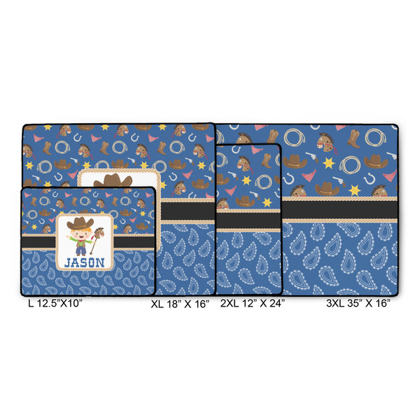 Blue Western Gaming Mats - SIZE CHART