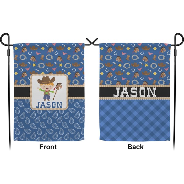 Blue Western Garden Flag - Double Sided Front and Back