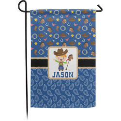 Blue Western Small Garden Flag - Single Sided w/ Name or Text