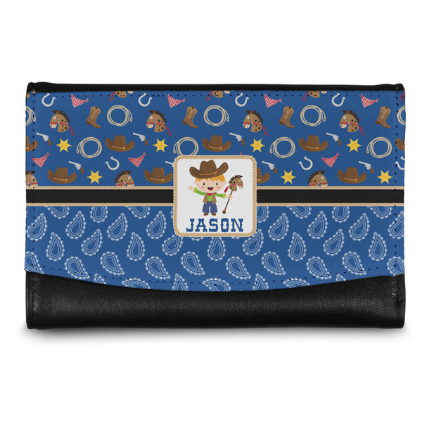 Custom Blue Western Genuine Leather Women's Wallet - Small (Personalized)