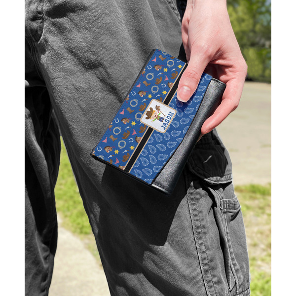 Blue Western Genuine Leather Womens Wallet - In Context