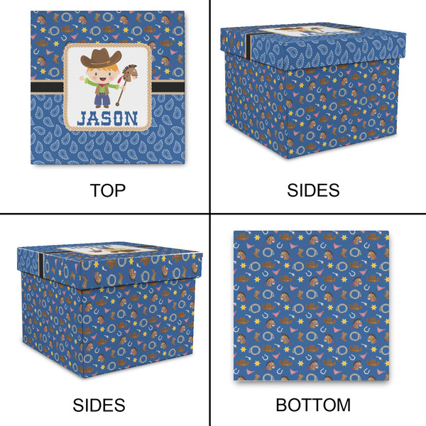 Blue Western Gift Boxes with Lid - Canvas Wrapped - X-Large - Approval