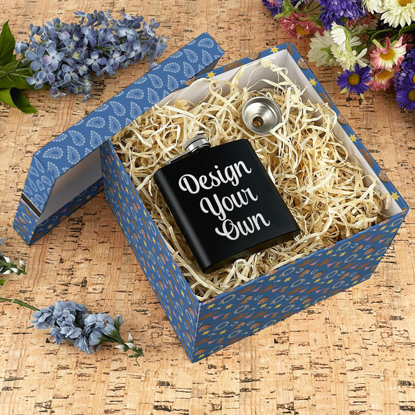 Blue Western Gift Boxes with Lid - Canvas Wrapped - X-Large - In Context