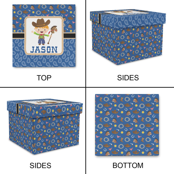Blue Western Gift Boxes with Lid - Canvas Wrapped - XX-Large - Approval
