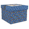 Blue Western Gift Boxes with Lid - Canvas Wrapped - XX-Large - Front/Main