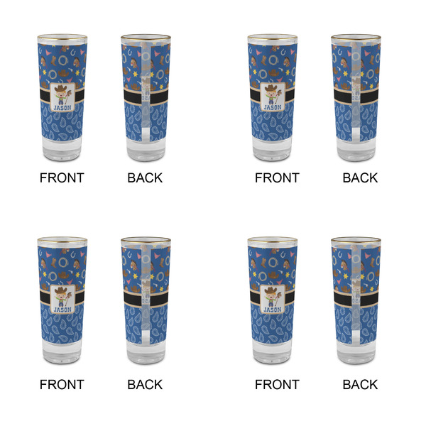 Blue Western Glass Shot Glass - 2 oz - Set of 4 - APPROVAL