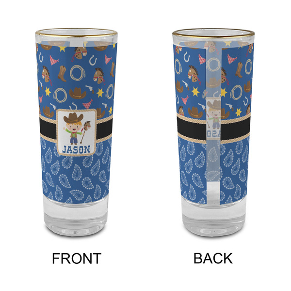 Blue Western Glass Shot Glass - 2 oz - Single - APPROVAL