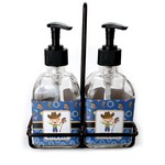 Blue Western Glass Soap & Lotion Bottle Set (Personalized)