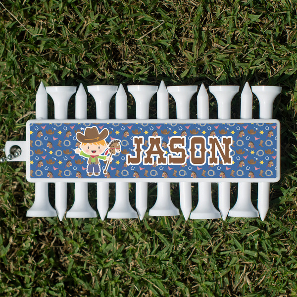 Custom Blue Western Golf Tees & Ball Markers Set (Personalized)