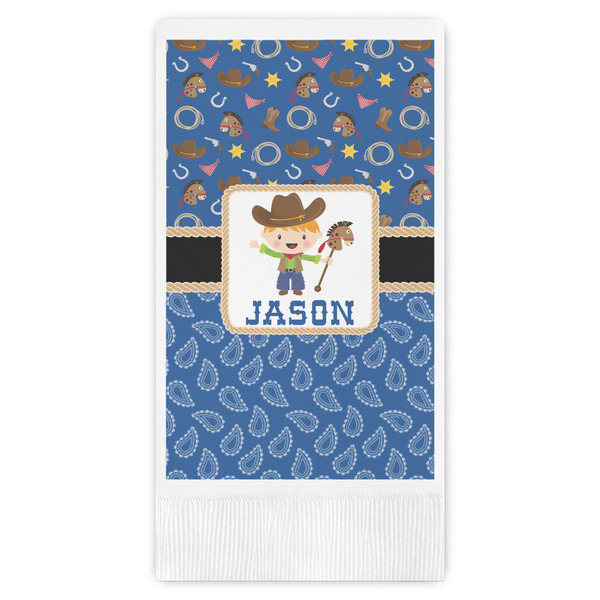 Custom Blue Western Guest Paper Towels - Full Color (Personalized)