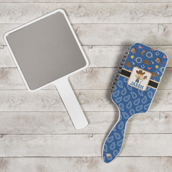 Blue Western Hair Brush - In Context