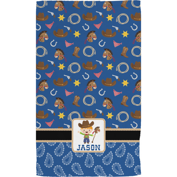 Blue Western Hand Towel (Personalized)