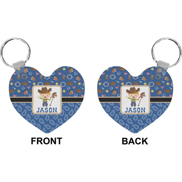 Blue Western Heart Keychain (Front + Back)
