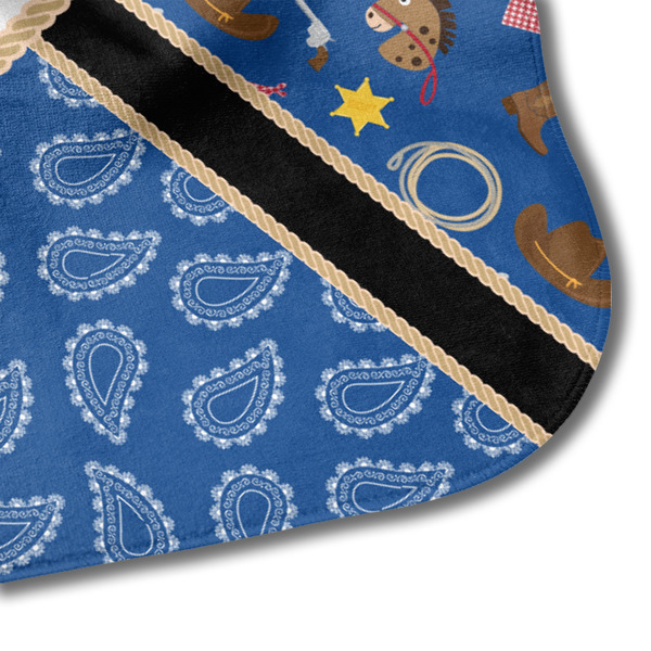 Blue Western Hooded Baby Towel- Detail Corner
