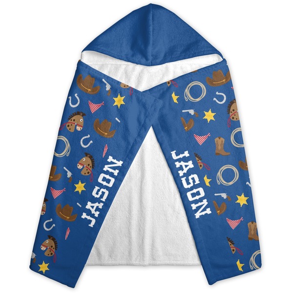 Blue Western Hooded Towel - Folded