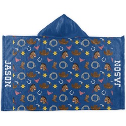 Blue Western Kids Hooded Towel (Personalized)