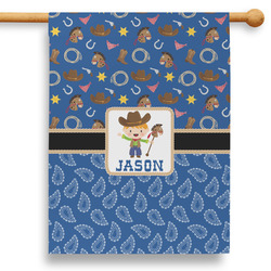 Blue Western 28" House Flag - Double Sided (Personalized)