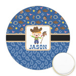 Blue Western Printed Cookie Topper - Round (Personalized)