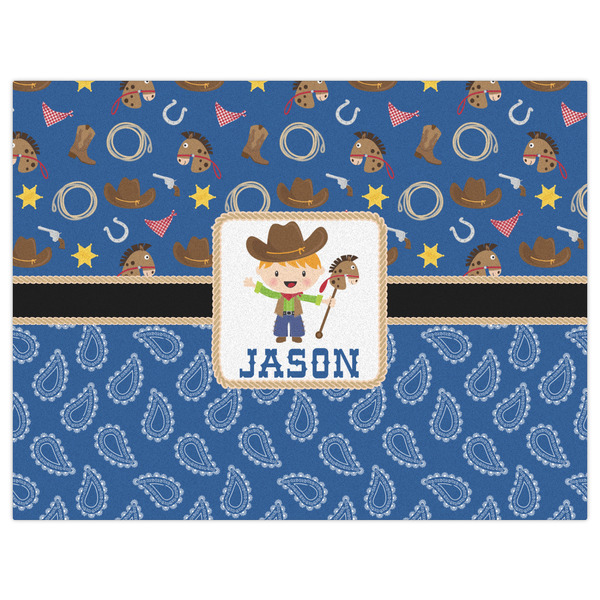 Blue Western Indoor / Outdoor Rug - 6'x8' - Front Flat