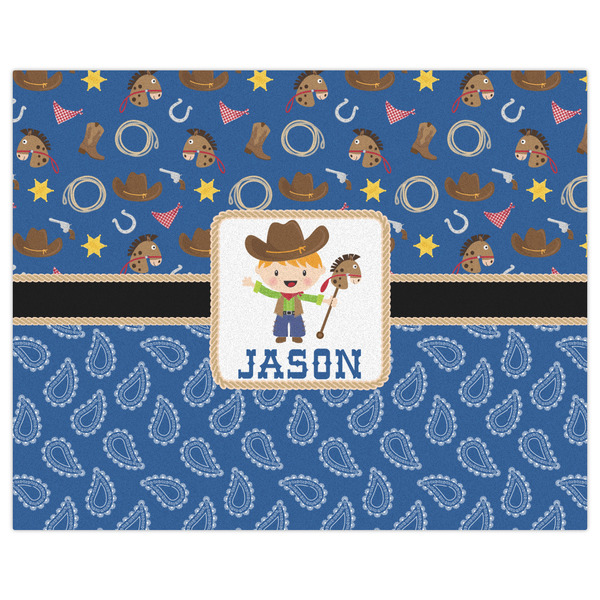 Blue Western Indoor / Outdoor Rug - 8'x10' - Front Flat