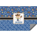 Blue Western Indoor / Outdoor Rug - 6'x8' w/ Name or Text