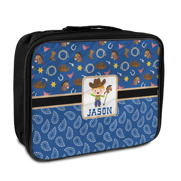 Custom Blue Western Insulated Lunch Bag (Personalized)