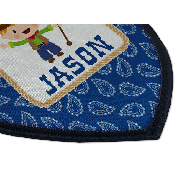 Blue Western Iron on Shield 3 Detail