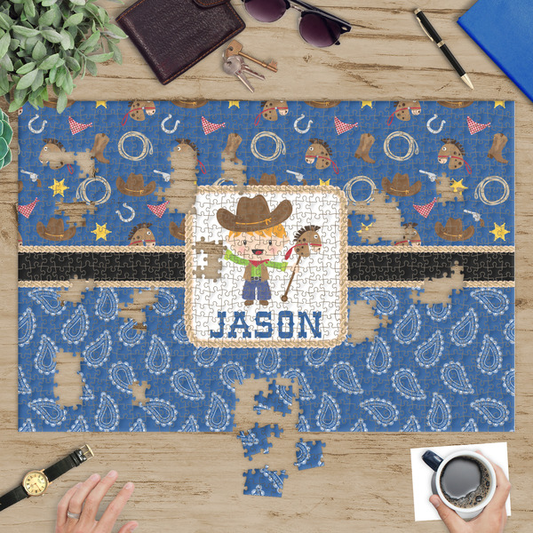 Blue Western Jigsaw Puzzle 1014 Piece - In Context