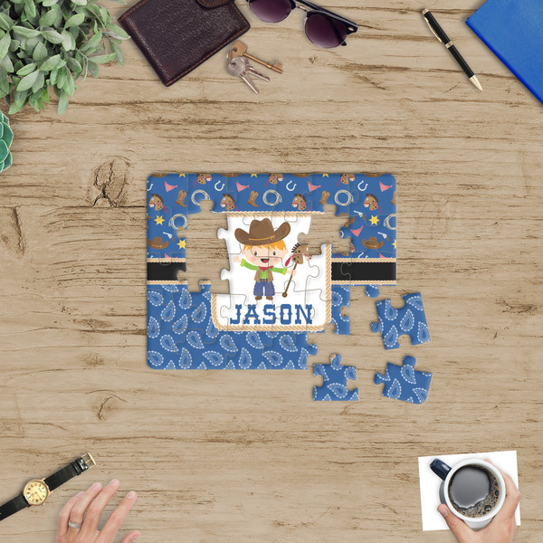 Blue Western Jigsaw Puzzle 30 Piece - In Context