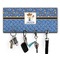 Blue Western Key Hanger w/ 4 Hooks & Keys