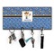 Blue Western Key Hanger w/ 4 Hooks w/ Graphics and Text