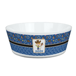 Blue Western Kid's Bowl (Personalized)