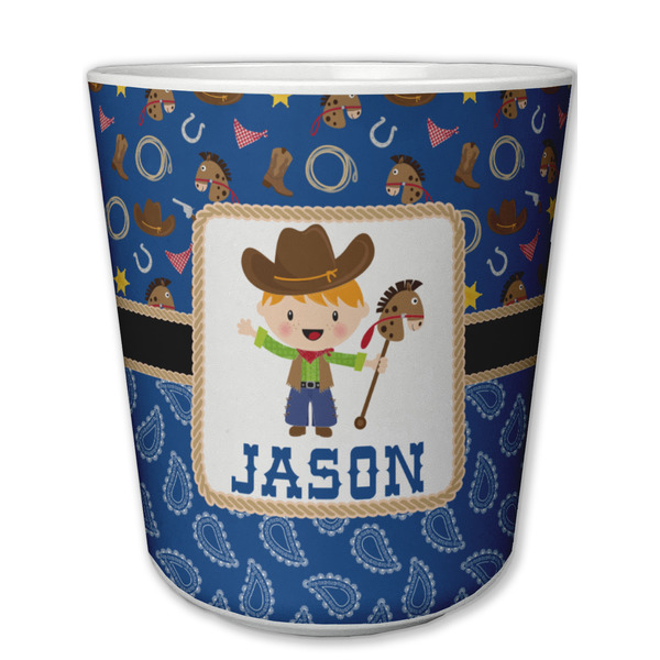 Custom Blue Western Plastic Tumbler 6oz (Personalized)