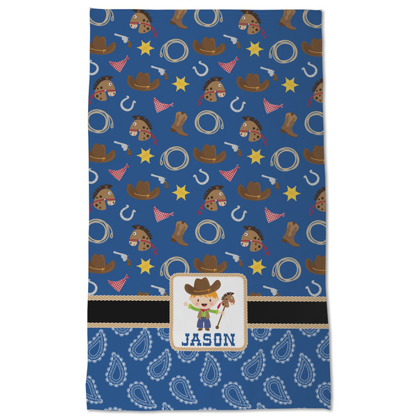 Blue Western Kitchen Towel - Poly Cotton - Full Front