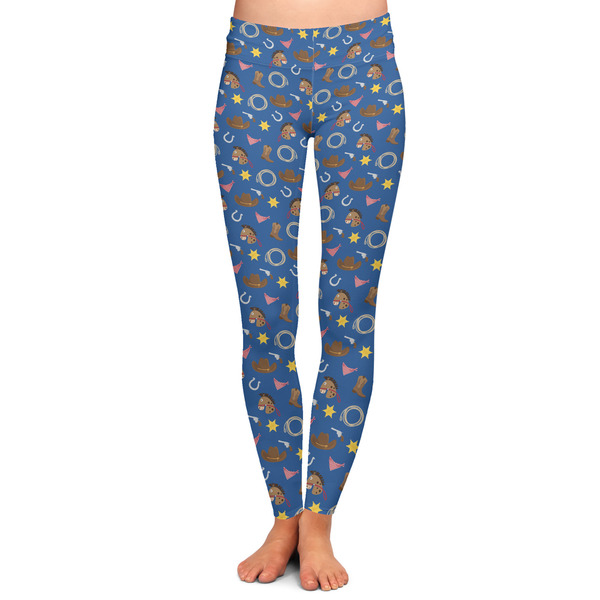 Custom Blue Western Ladies Leggings - Extra Large