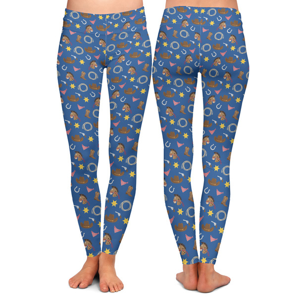 Blue Western Ladies Leggings - Front and Back