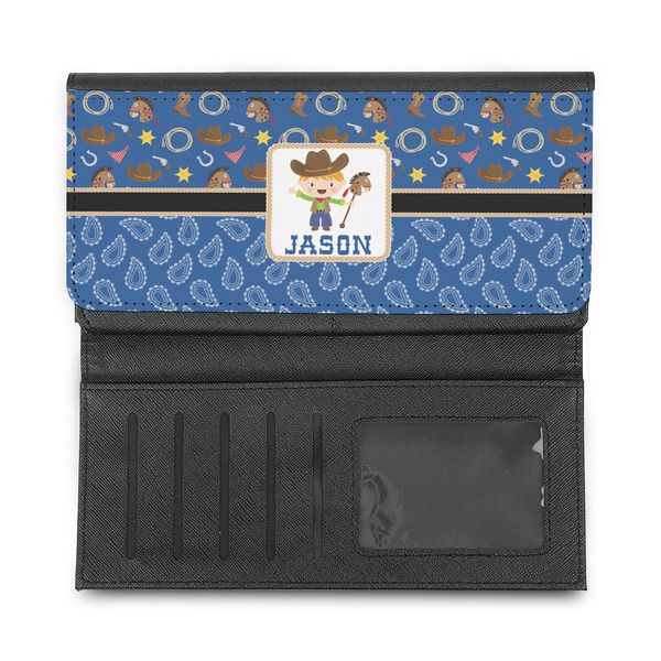 Blue Western Ladies Wallet - Half Way Open