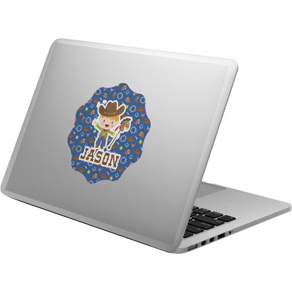 Custom Blue Western Laptop Decal (Personalized)