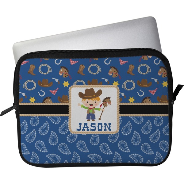 Custom Blue Western Laptop Sleeve / Case - 13" (Personalized)