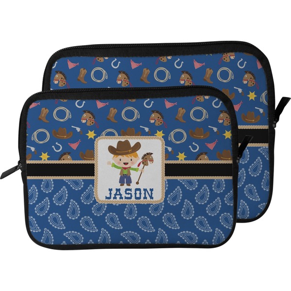 Blue Western Laptop Sleeve (Size Comparison)