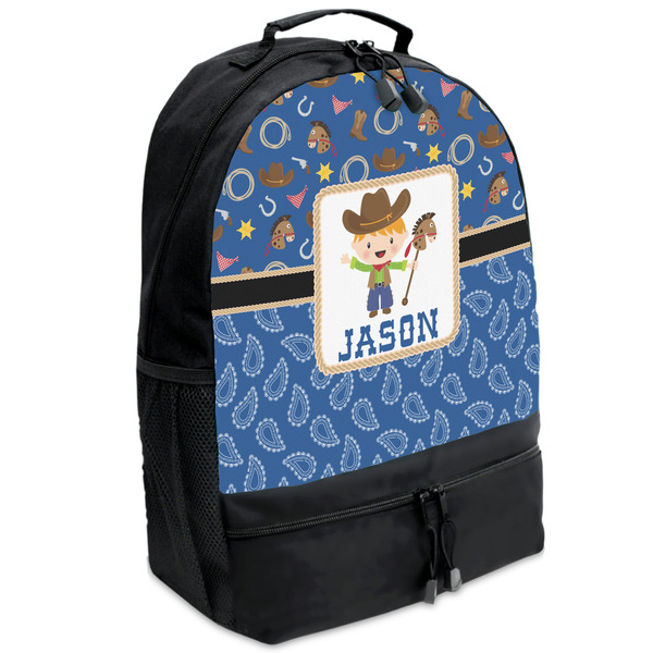 Custom Blue Western Backpacks - Black (Personalized)