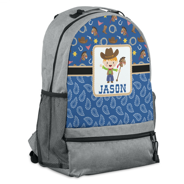 Custom Blue Western Backpack - Grey (Personalized)