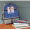 Blue Western Large Backpack - Gray - On Desk