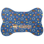 Blue Western Bone Shaped Dog Food Mat (Personalized)